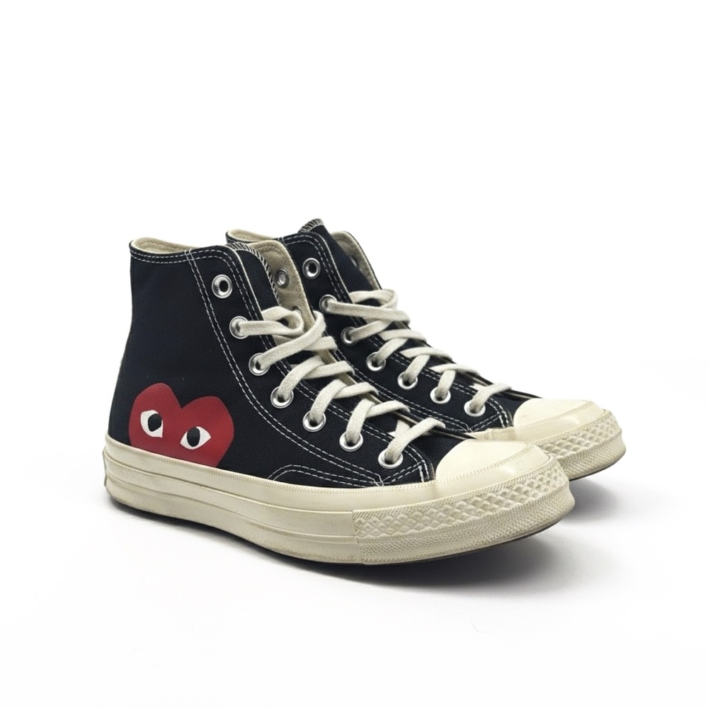 Black Converse x Comme des Garçons PLAY Chuck 70 High Tops Size M 4 (W 6)